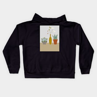 Potted Plants and a Vase Still Life Kids Hoodie